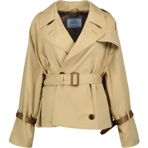 Beiger Baumwoll Trenchcoat Prada - Prada - Modalova