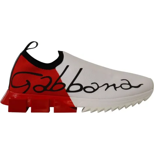 Weiße Sorrento Sneakers mit Roten Akzenten - Dolce & Gabbana - Modalova