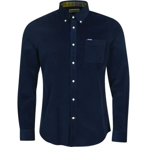 Navy Corduroy Shirt , male, Sizes: S - Barbour - Modalova