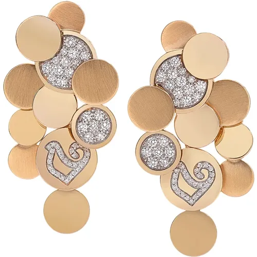 Sequin Gold Earrings - 0.65 CT Diamond , female, Sizes: ONE SIZE - Chantecler - Modalova