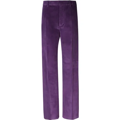 Cotton Velvet Trousers, Mid-Rise, Regular Fit , male, Sizes: S, M - Dsquared2 - Modalova