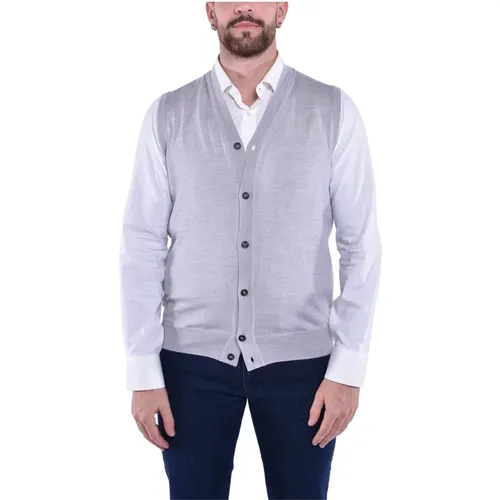 Sleeveless Wool Cardigan with Buttons , male, Sizes: L, M, S, XL, 2XL, 3XL - Kangra - Modalova