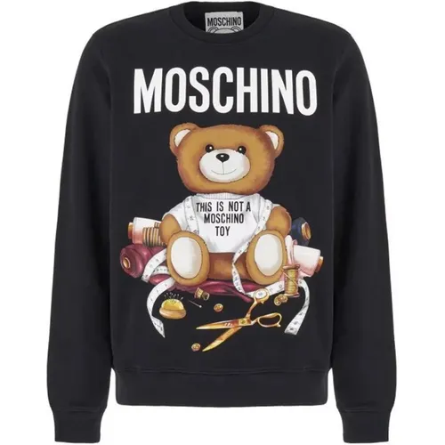 Schwarze Pullover für Männer , Herren, Größe: XL - Moschino - Modalova