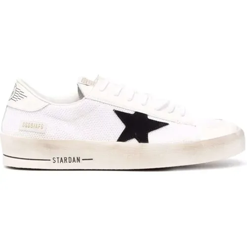 White star-patch lace-up sneakers , female, Sizes: 4 UK - Golden Goose - Modalova