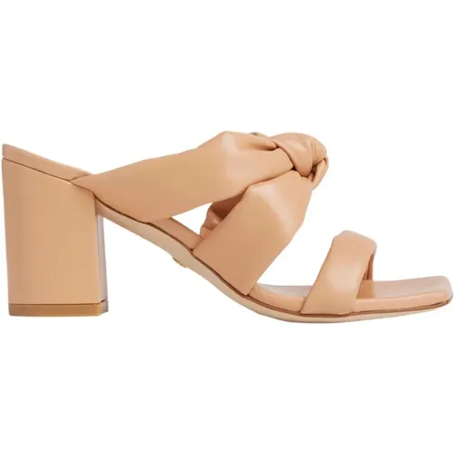 Luxuriöser Knoten Block Slide , Damen, Größe: 38 1/2 EU - Stuart Weitzman - Modalova