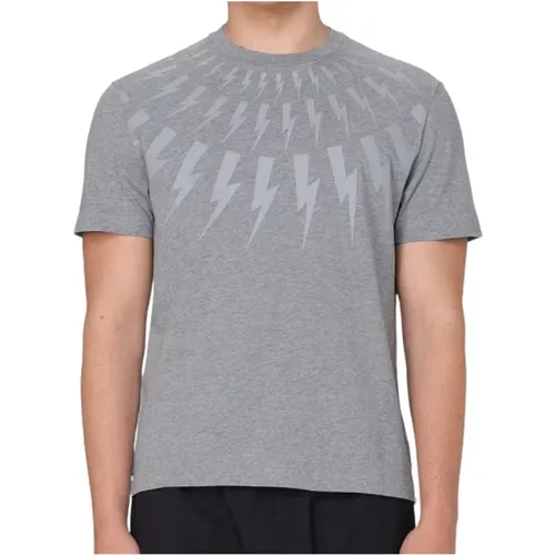 Stylish Grey T-shirts and Polos , male, Sizes: XL, L, 2XL - Neil Barrett - Modalova