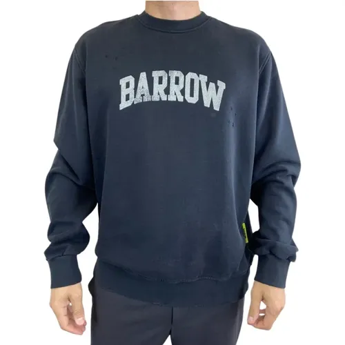 Schwarzer Sweatshirt Über Modell 180cm 76kg , Herren, Größe: L - BARROW - Modalova