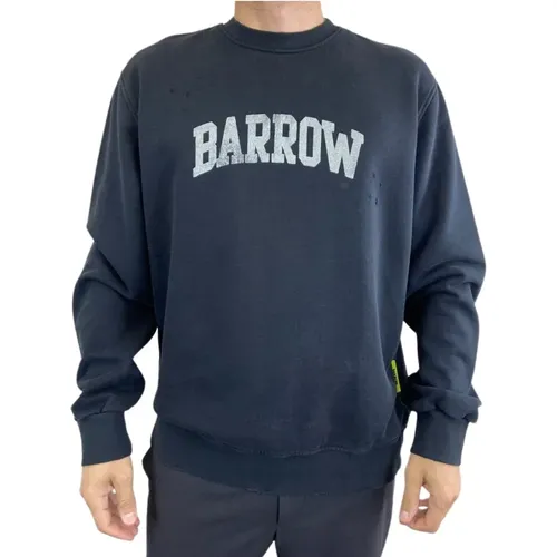 Schwarzer Sweatshirt Über Modell 180cm 76kg , Herren, Größe: S - Barrow - Modalova