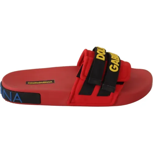 Logo Slides Outlet Sandals , female, Sizes: 3 UK, 8 UK, 7 UK - Dolce & Gabbana - Modalova