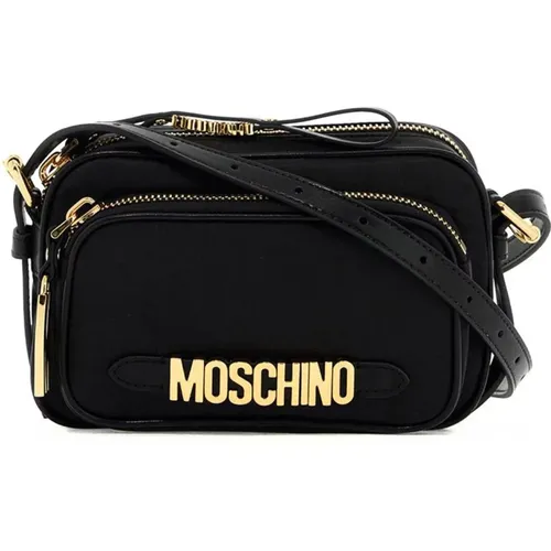 Stylish Mini Shoulder Bag with Metal Logo , female, Sizes: ONE SIZE - Moschino - Modalova