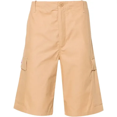 Herren Bermuda Shorts mit Beigem Logo , Herren, Größe: L - Kenzo - Modalova