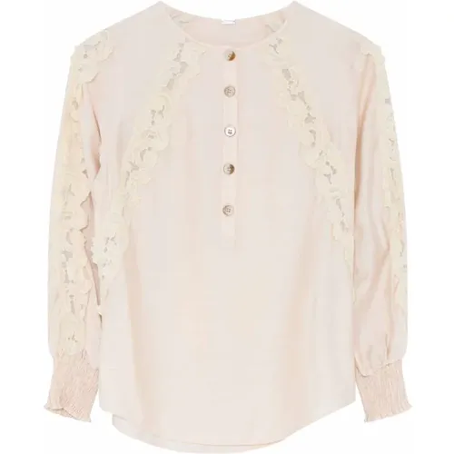 Feminine Shirt Bluse mit Puffärmeln , Damen, Größe: L - Gustav - Modalova