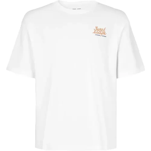 Bio-Baumwoll-Kurzarm-T-Shirt , Herren, Größe: XL - Samsøe Samsøe - Modalova