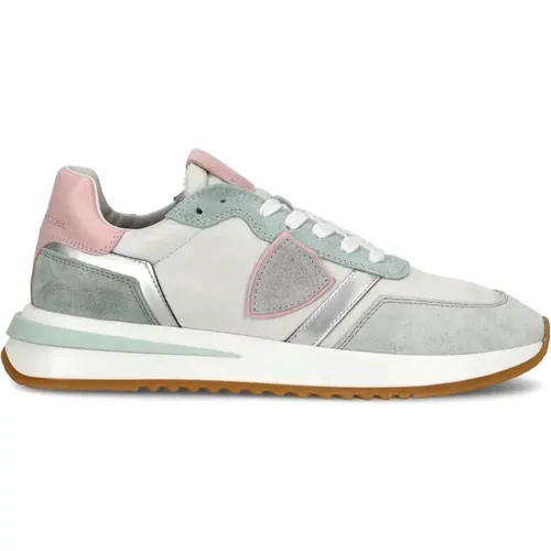 Pastell Sneaker im Vintage-Stil , Damen, Größe: 37 EU - Philippe Model - Modalova