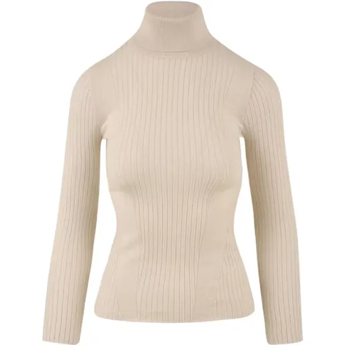 Ribbed Turtleneck Sweater , female, Sizes: L, M, XL - Akep - Modalova