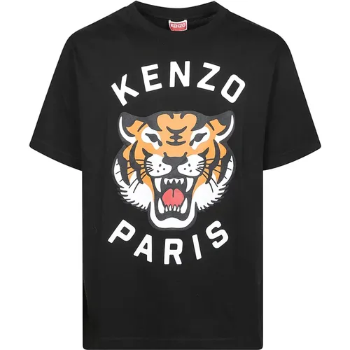 Tiger Print Oversized T-Shirt , Herren, Größe: M - Kenzo - Modalova