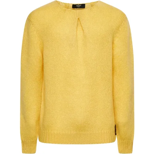 Mohair Blend Sweater with Pleats , male, Sizes: M, L - Fendi - Modalova