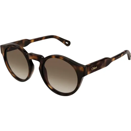 Havana/Braun Getönte Sonnenbrille , Damen, Größe: 52 MM - Chloé - Modalova