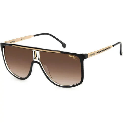 Schwarze Gold/Braune Sonnenbrille , Herren, Größe: 61 MM - Carrera - Modalova