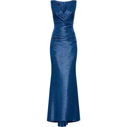Metallic Draped Evening Dress , female, Sizes: M, S - Talbot Runhof - Modalova