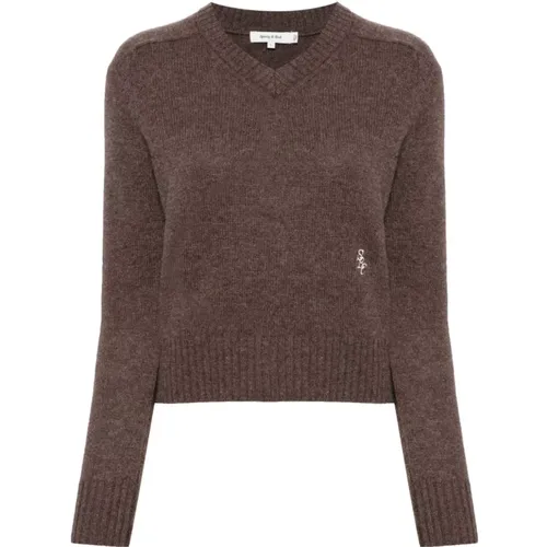 SRC V Neck Cashmere Sweater , female, Sizes: S, XS - Sporty & Rich - Modalova