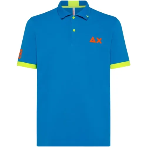 Stilvolles Turquoise Polo Shirt , Herren, Größe: M - Sun68 - Modalova