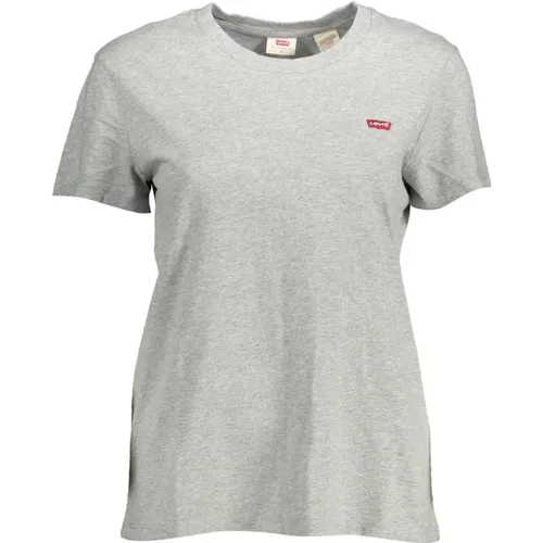 Levi's, Schickes Graues Rundhals T-Shirt , Damen, Größe: XS - Levis - Modalova