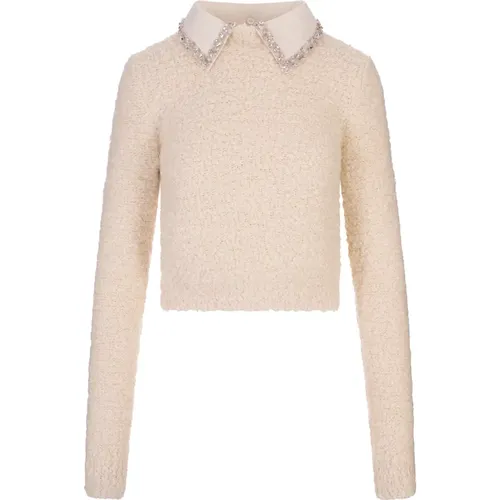 Sweater with Crystal Appliqué , female, Sizes: S, M - Blumarine - Modalova