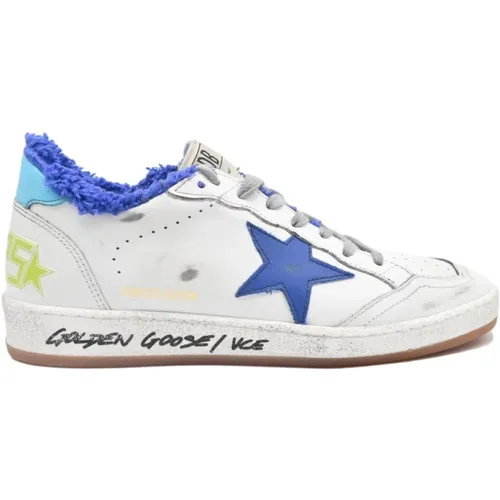 Weiße und Blaue Ballstar Sneakers , Damen, Größe: 39 EU - Golden Goose - Modalova