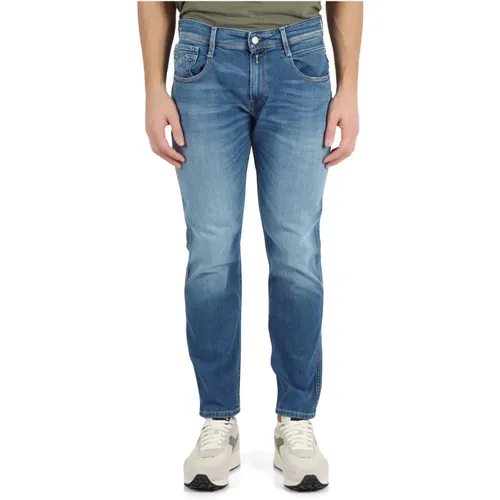 Slim Fit Bio Jeans with Five Pockets , male, Sizes: W30, W33, W31, W32, W34 - Replay - Modalova