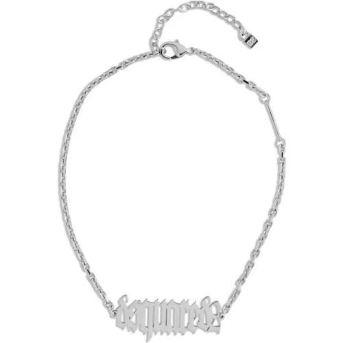 Gotischer Halskette mit Logo-Detail , Herren, Größe: ONE Size - Dsquared2 - Modalova