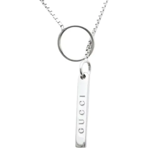 Pre-owned Silver White Gold Necklace , female, Sizes: ONE SIZE - Gucci Vintage - Modalova