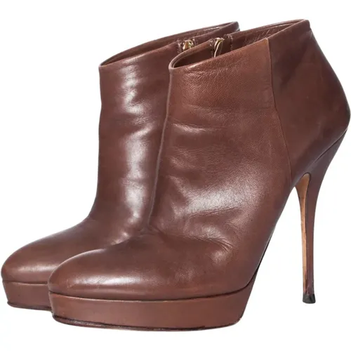 Pre-owned leather platform ankle boots , female, Sizes: 6 UK - Gucci Vintage - Modalova