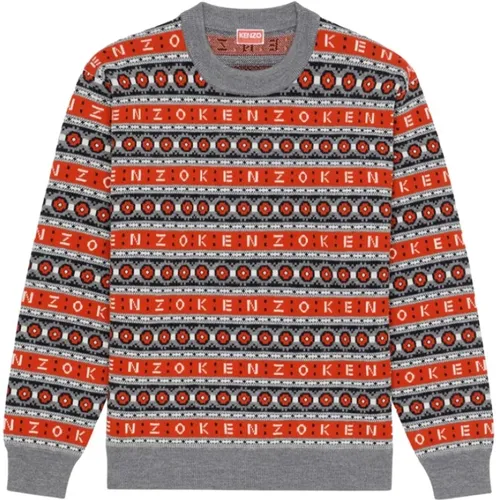 Regulärer Jacquard-Sweatshirt in Rot , Herren, Größe: S - Kenzo - Modalova