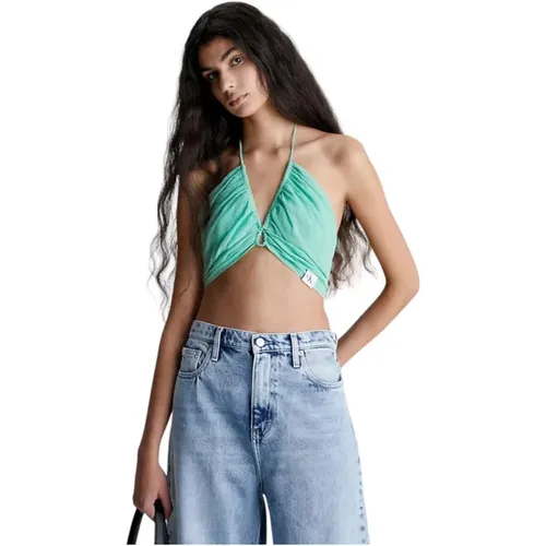 Ärmelloses Top , Damen, Größe: L - Calvin Klein Jeans - Modalova