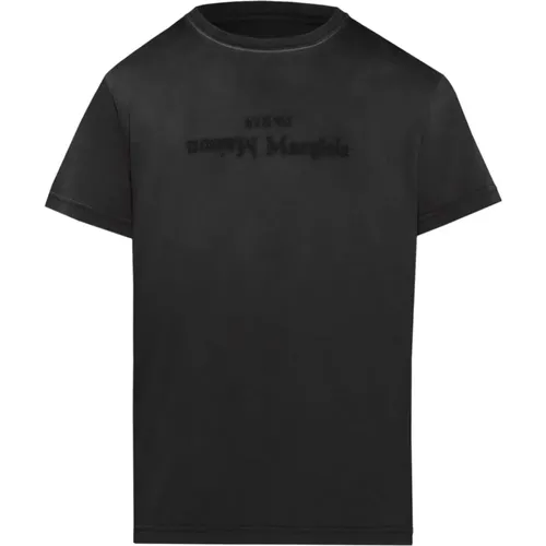 T-Shirt mit Distressed Finish und Logo-Print , Herren, Größe: 2XL - Maison Margiela - Modalova