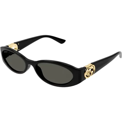 Schwarze Sonnenbrille mit Zubehör , Damen, Größe: 52 MM - Gucci - Modalova