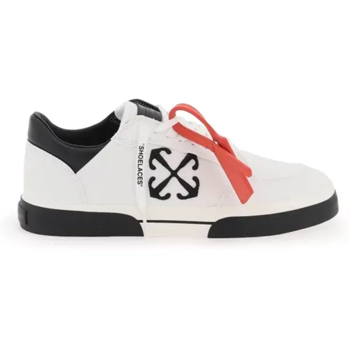 Arrow Embroidered Canvas Leather Sneakers , male, Sizes: 10 UK, 8 UK, 5 UK, 6 UK, 11 UK - Off White - Modalova