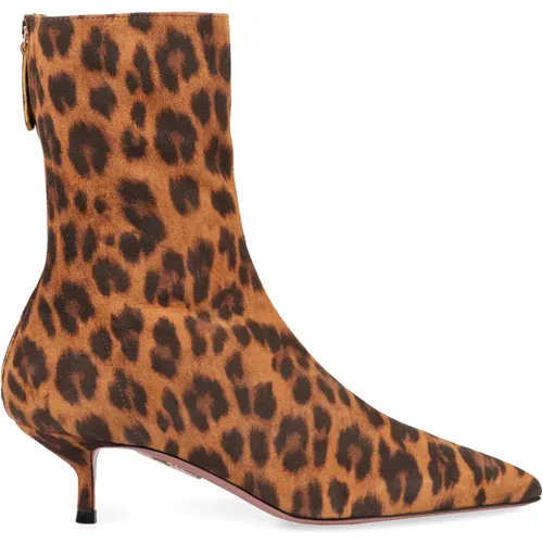 Animal Print Leder Stiefeletten - Aquazzura - Modalova