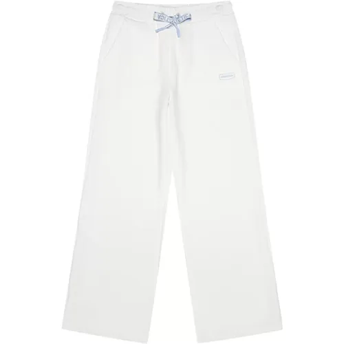 Ivory Training Wide Pants with Logo , female, Sizes: S - duvetica - Modalova