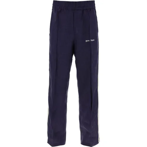 Linen joggers with side stripes , male, Sizes: S, L - Palm Angels - Modalova