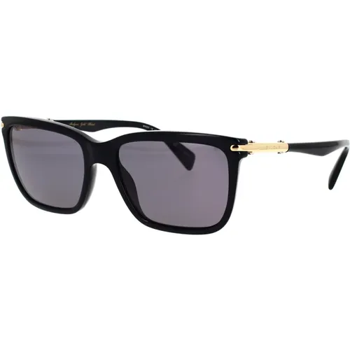 Schwarze Gold Polarisierte Sonnenbrille , Herren, Größe: 57 MM - Bvlgari - Modalova