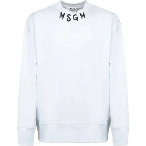 Weißer Sweatshirt für Männer Aw24 , Herren, Größe: M - MSGM - Modalova