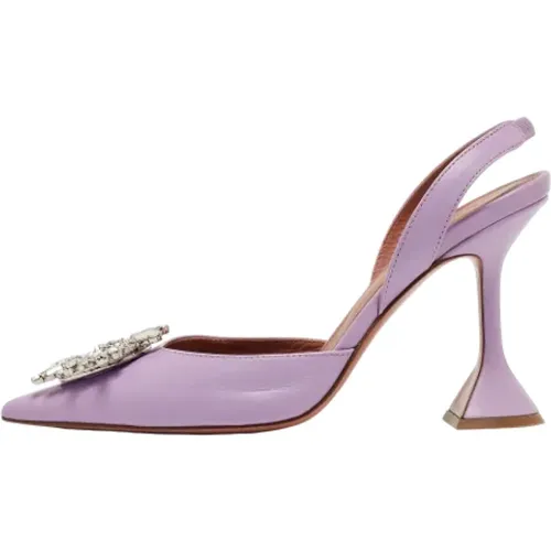 Pre-owned Leather heels , female, Sizes: 4 UK - Amina Muaddi Pre-owned - Modalova