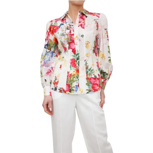 Long Sleeve Patterned Shirt , female, Sizes: M - Guess - Modalova