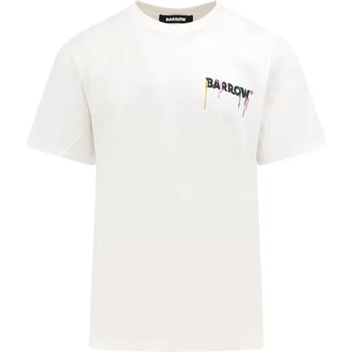 Logo Print Cotton T-Shirt , male, Sizes: XL, L - Barrow - Modalova