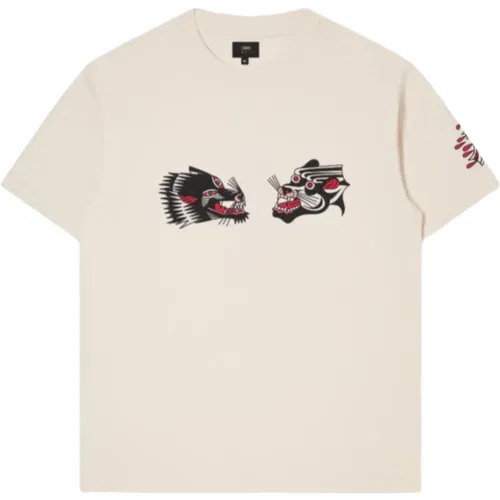 Teide Flash T-Shirt Whisper White , male, Sizes: L, XL, M - Edwin - Modalova