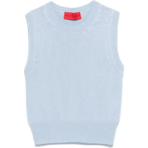 Himmelblaue Kaschmir-Stricktop , Damen, Größe: 2XS - Wild Cashmere - Modalova