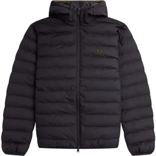Short Hooded Men's Puffer Jacket , male, Sizes: 2XL, L, XL - Fred Perry - Modalova