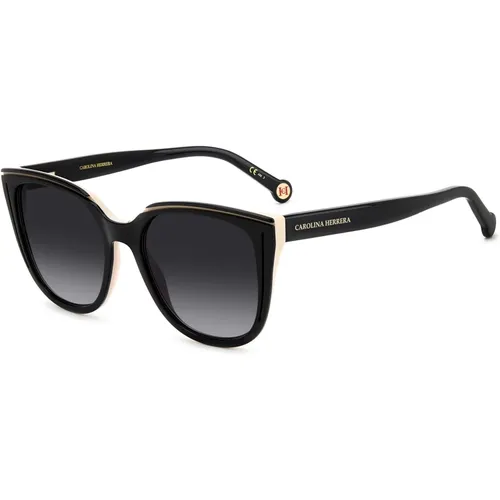 Schwarze Nude Sonnenbrille mit Dunkelgrau Getönten Gläsern,Sonnenbrille - Carolina Herrera - Modalova